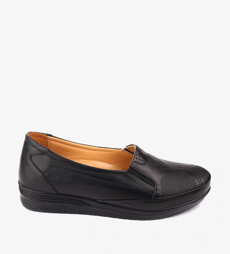 Papuç Sepeti 4566 Kadın Ortopedik Kauçuk Taban Deri Ayakkabı model görseli