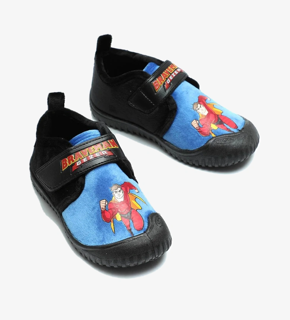 Kışlık Braveman Baskılı Rahat Cırtlı Erkek Bebek Çocuk Panduf