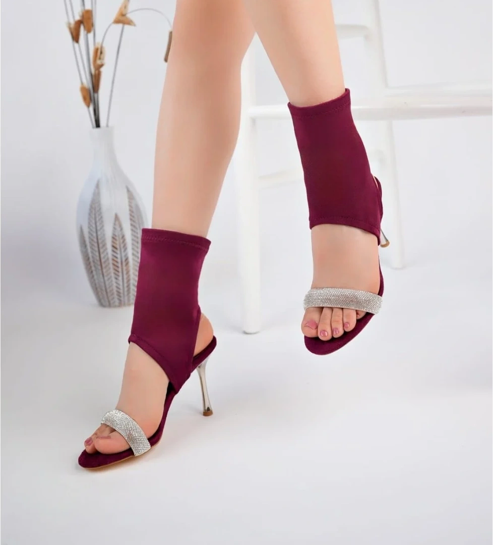 Bordo Süet Kadın Booite