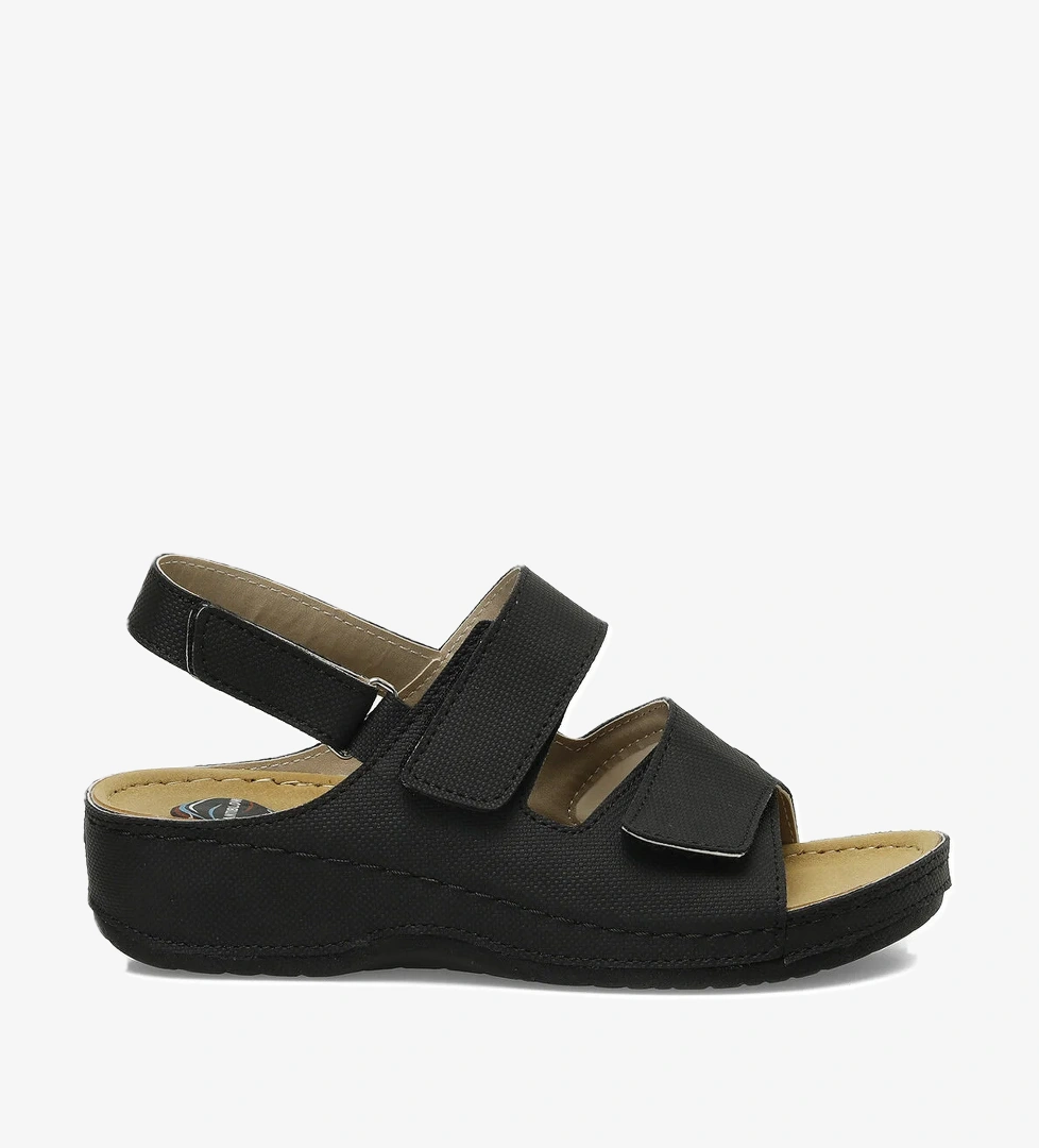 166992.Z5FX Siyah Kadın Düz Sandalet - Görsel 1