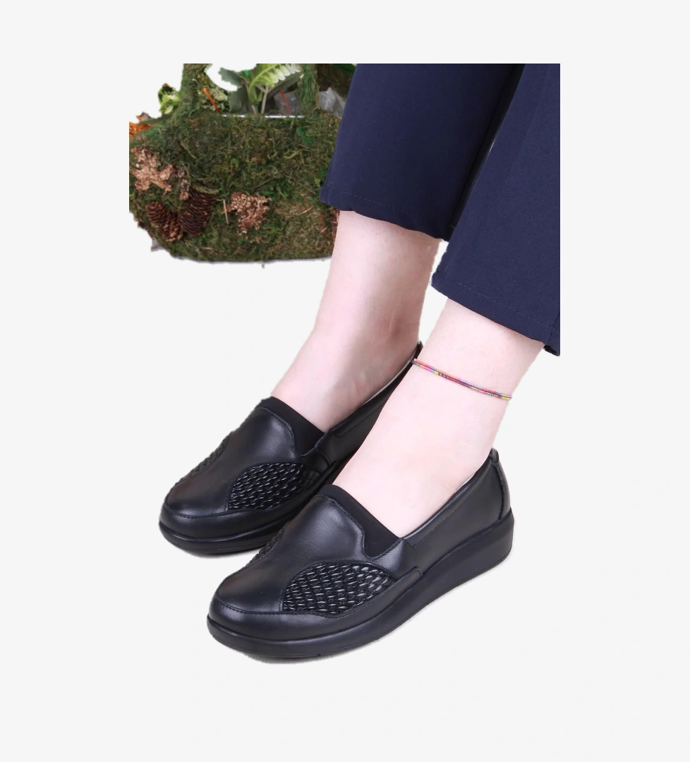 K011 Gnd Anatomik Kemik Çıkıntısına Özel Hakiki Deri Kadın Ayakkabı - Görsel 1