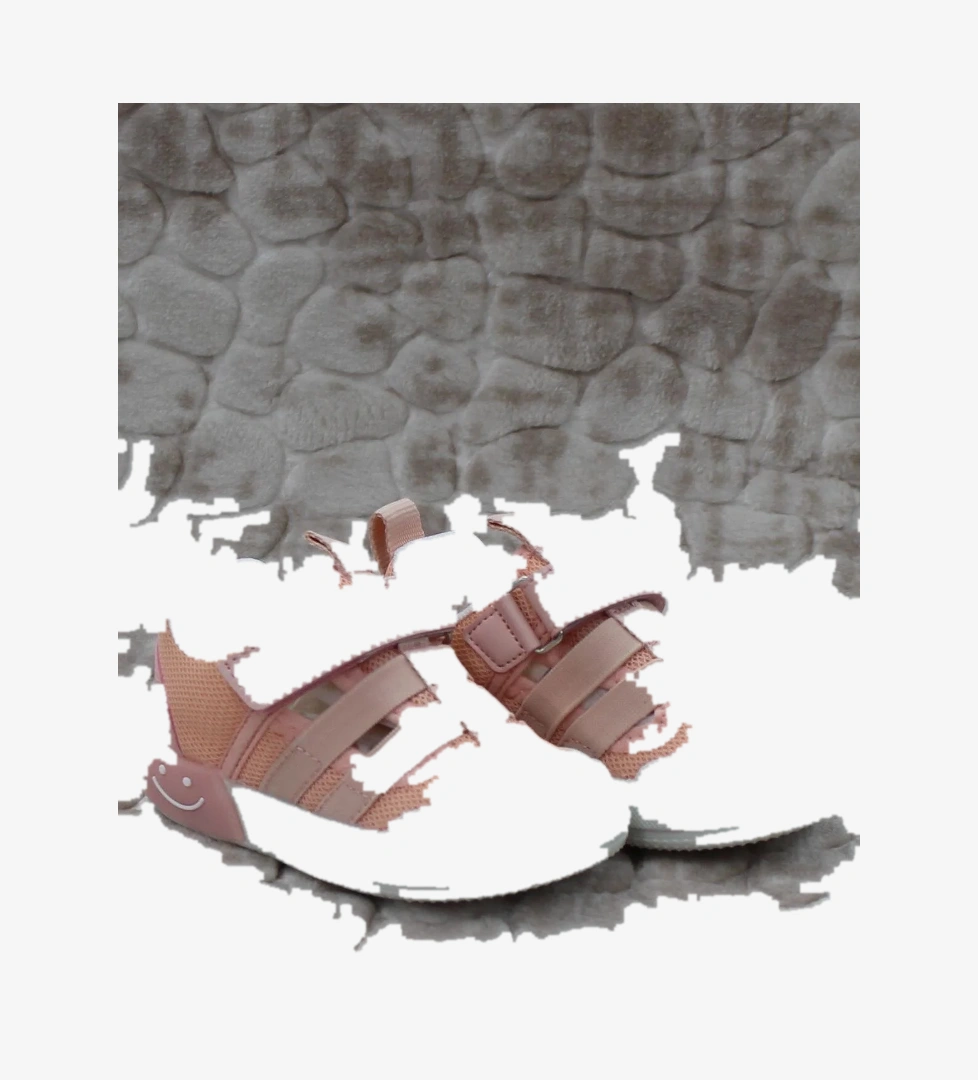 346.B24Y.145 Momo Pudra Keten Işıklı Kız Çocuk Ayakkabı - Görsel 1