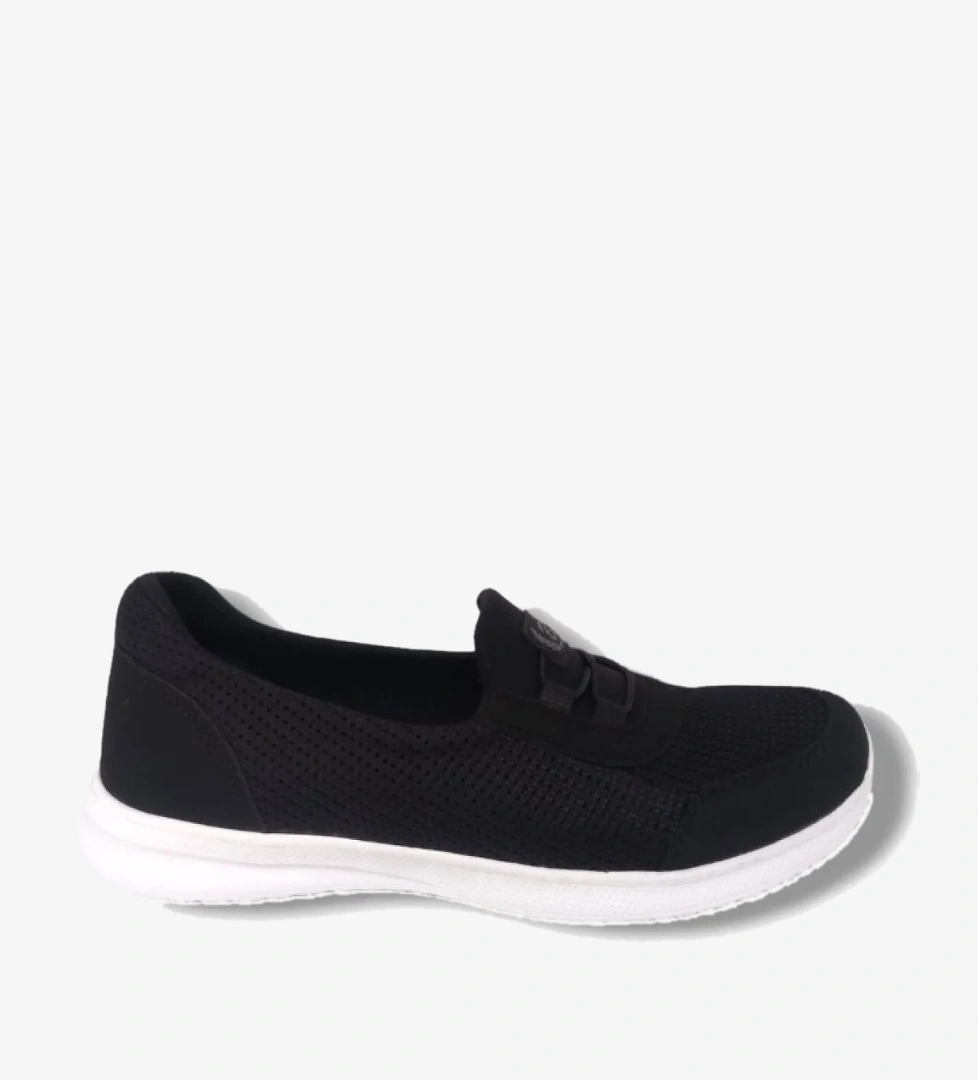 575-25 Anorak Slip On Anatomik Kadın Sneaker Siyah Beyaz - Görsel 1