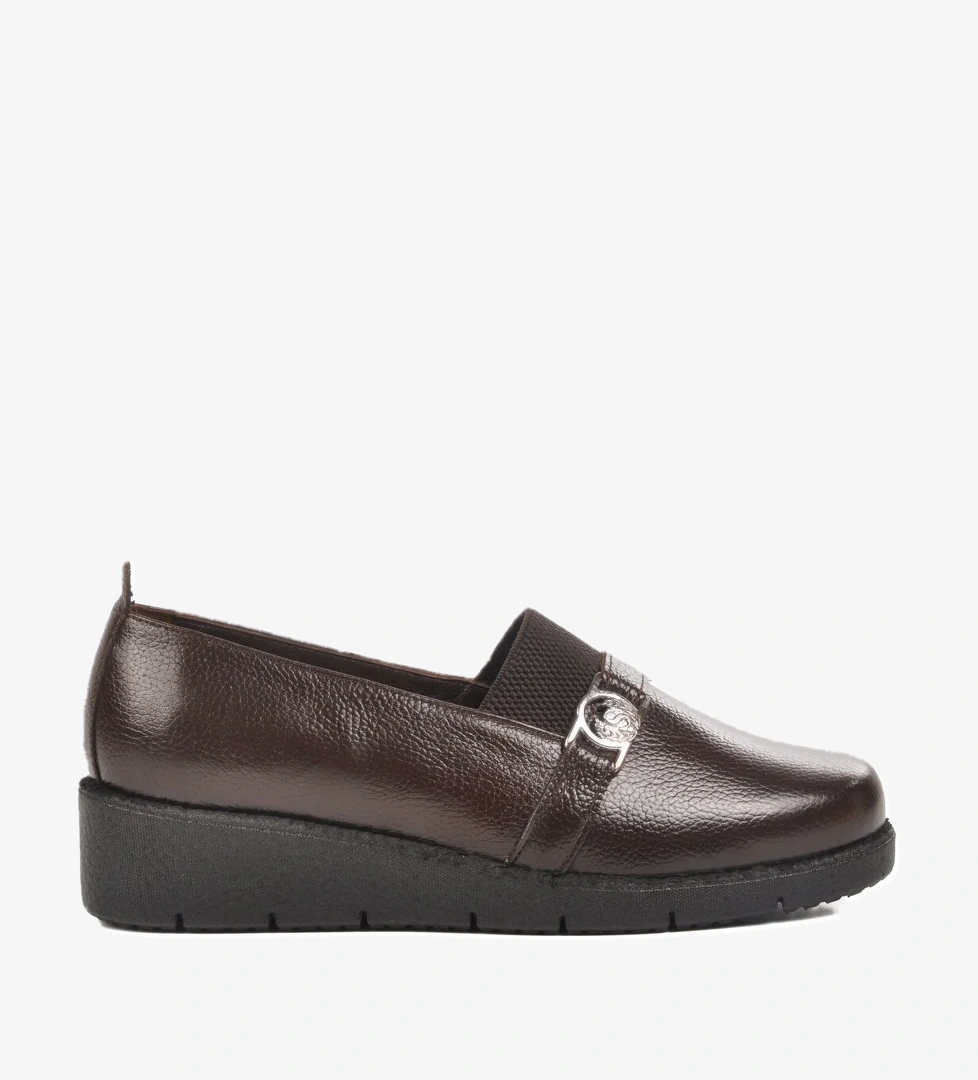 Kahve Hakiki Deri Kadın Casual Ayakkabı BB0114 Z