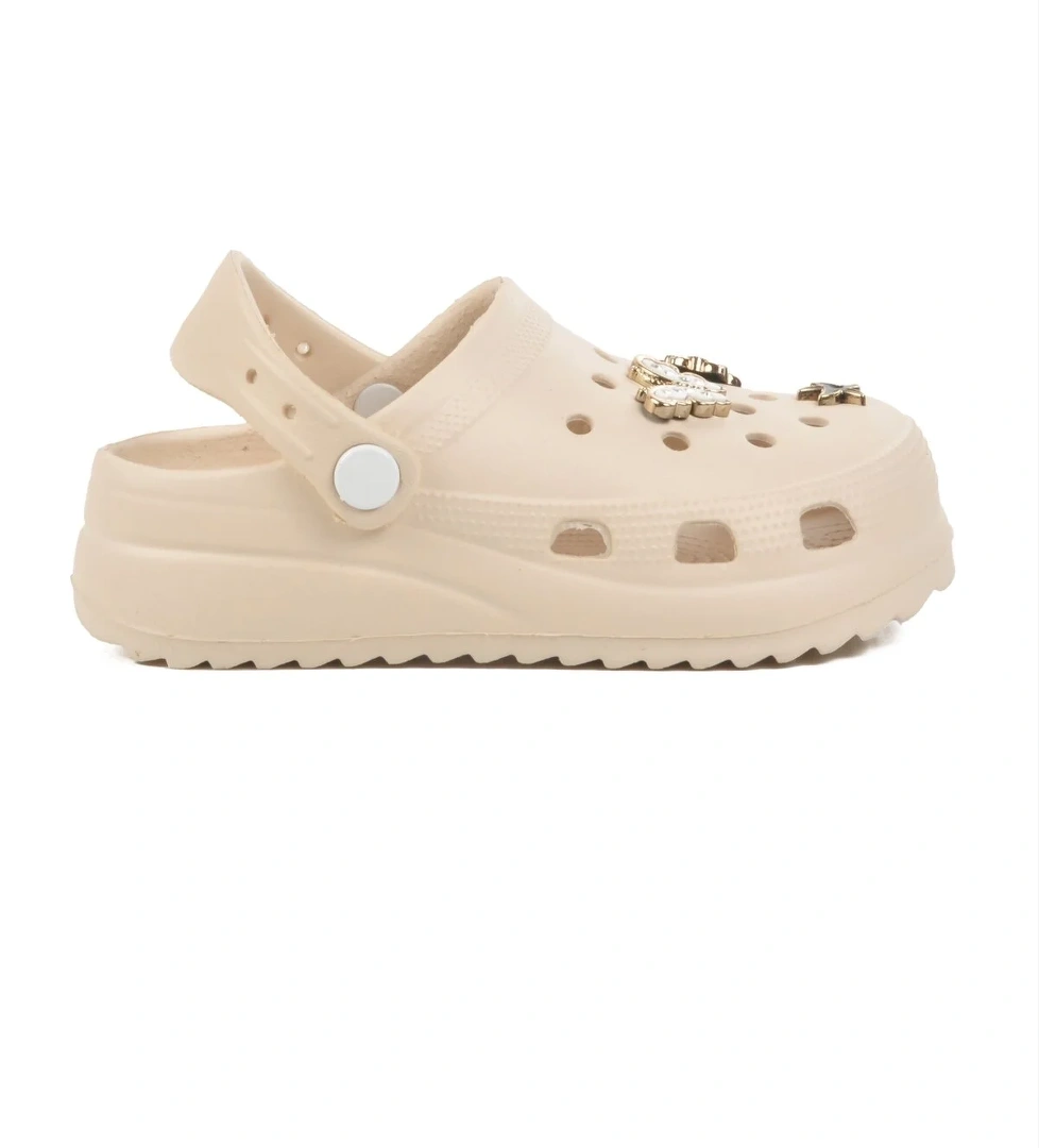 Ekru Hafif Kız Çocuk Sabo Terlik 205 F - Görsel 1