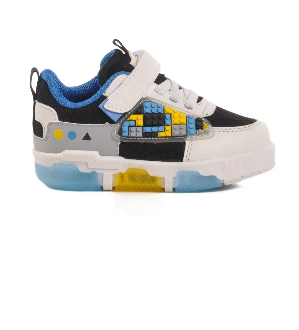 Beyaz Cırtlı Fileli Işıklı Erkek Çocuk Spor Ayakkabı Legos B