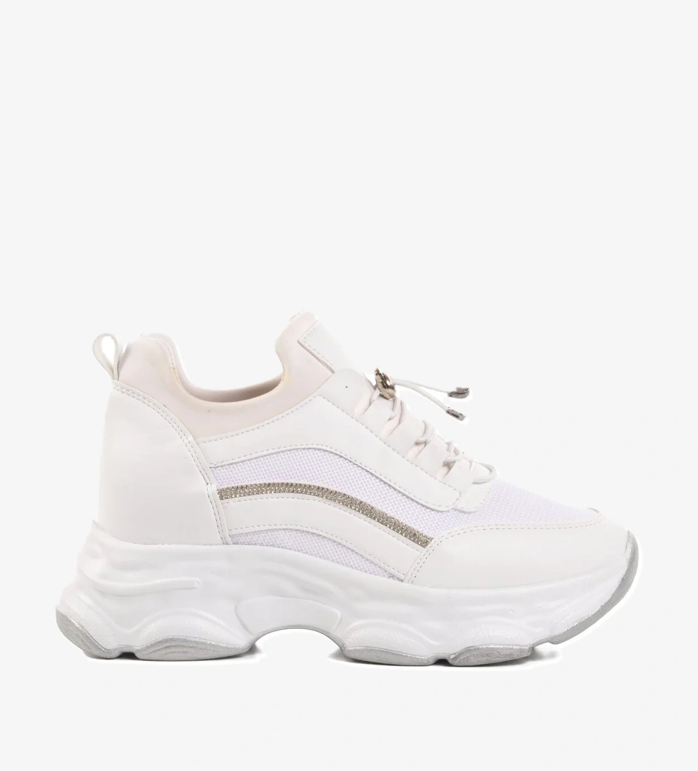 Beyaz Yüksek Taban Kadın Sneaker 6064 Z