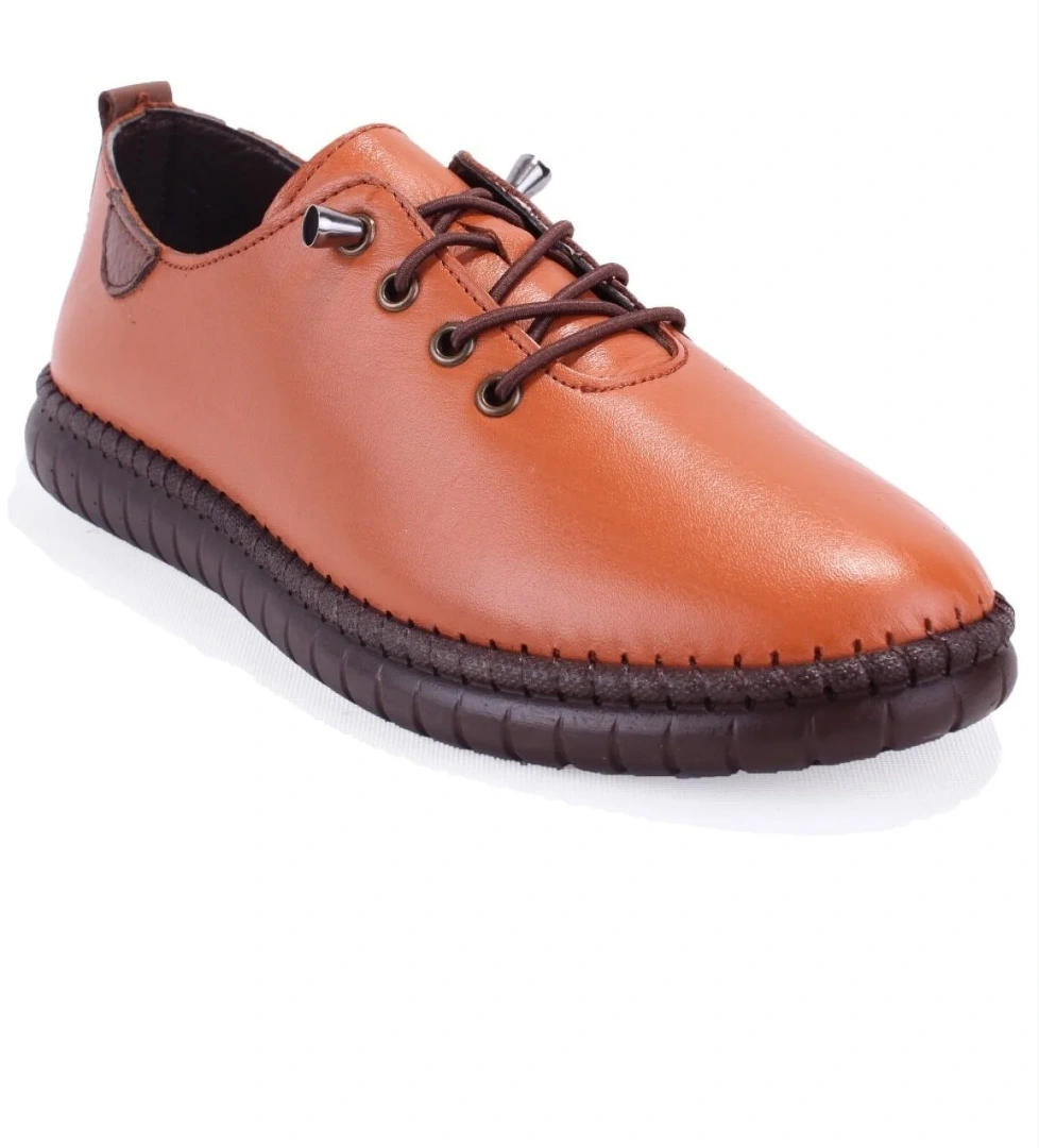 DZA07-1236035 Taba Ortopedik Günlük Deri Kadın Ayakkabı