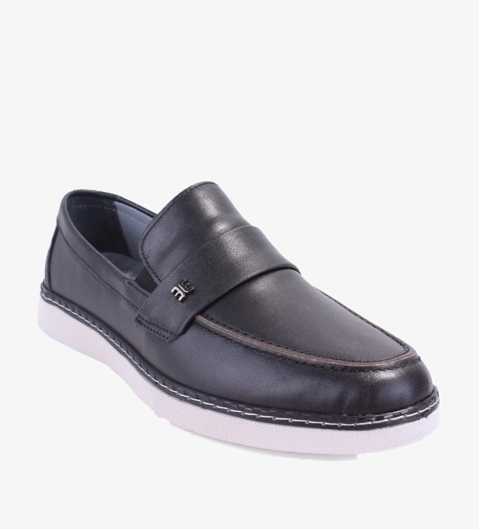 DMA08-3305 Siyah Ortopedik Günlük Erkek Deri Ayakkabı