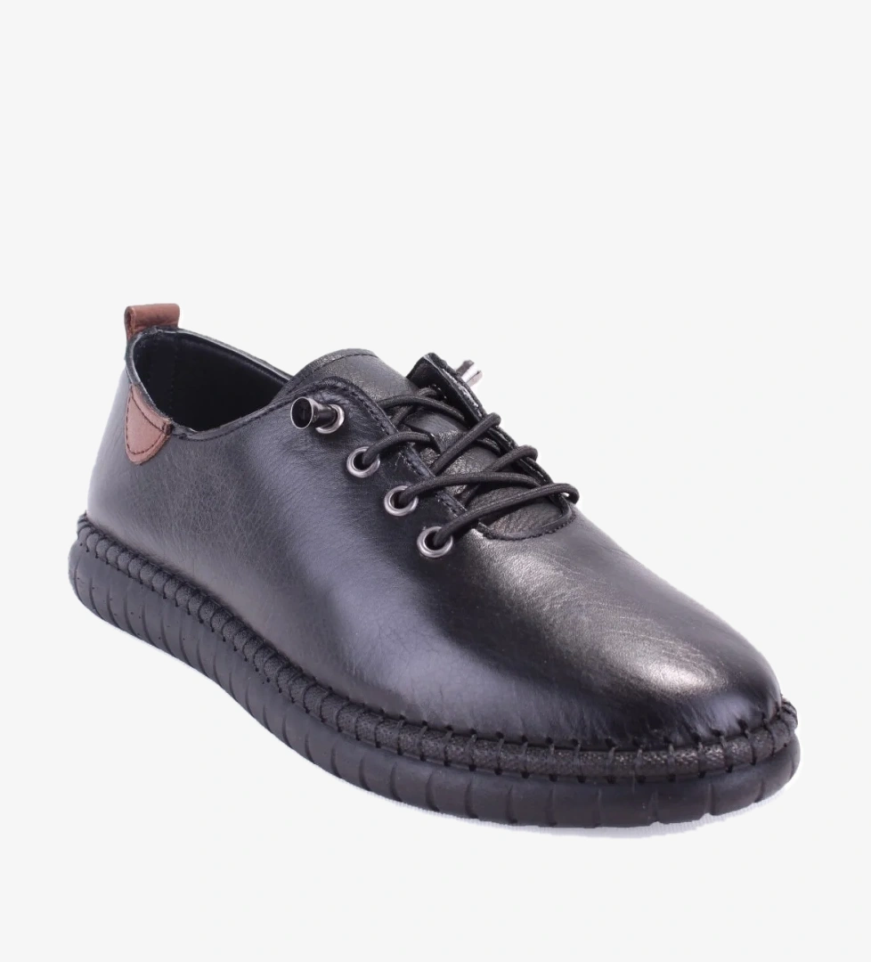 Dagoster Dza07-1236035 Siyah Taba Ortopedik Günlük Deri Kadın Ayakkabı model görseli