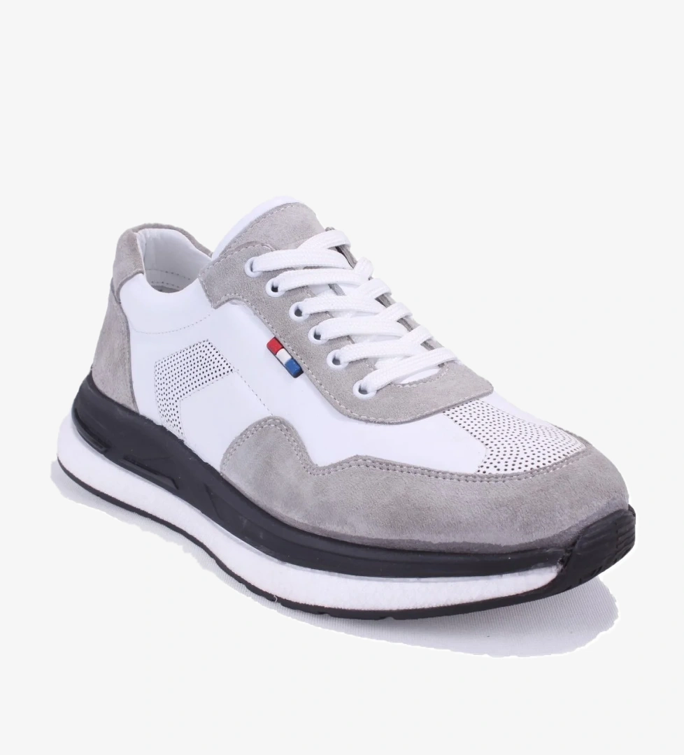 DMA08-1976 Beyaz Ortopedik Günlük Erkek Deri Ayakkabı