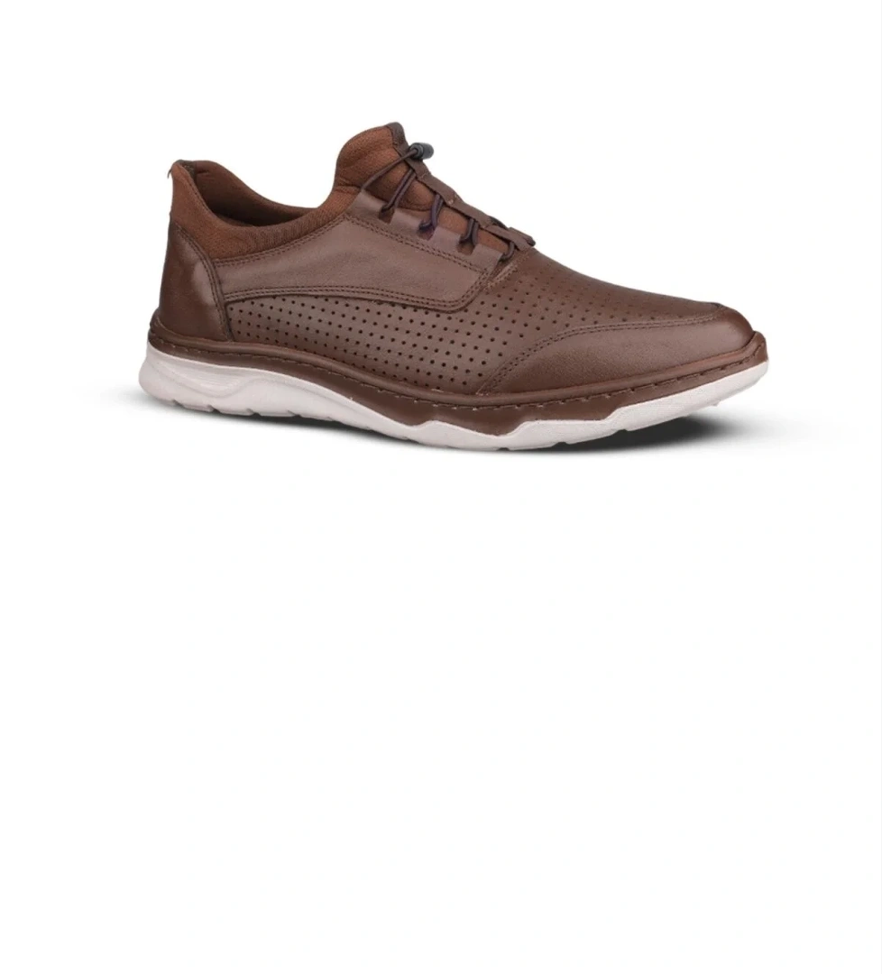 Erkek Günlük Ayakkabı - Kahve, Deri - Görsel 1