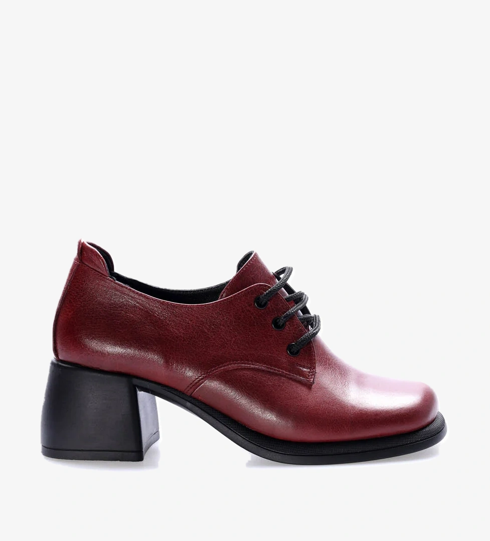 Hakiki Deri Kadın Kalın Topuklu Ayakkabı 217ZA801 - Görsel 1