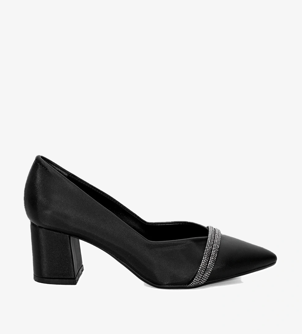 25BY18.911 Kadın Klasik Topuklu Ayakkabı Siyah - Görsel 1