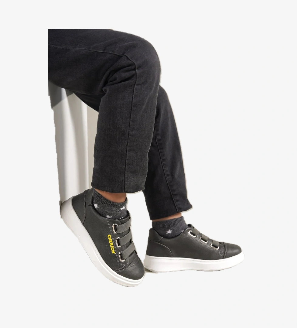 Lastikli Erkek Çocuk Günlük Yürüyüş Ayakkabısı Antrasit