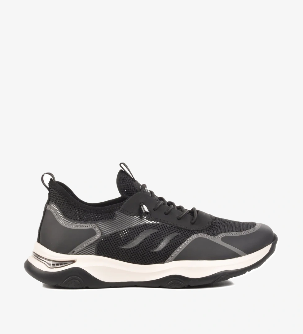 Guja Siyah Bej Tekstil Fileli Hafif Esnek Hava Alabilen Erkek Spor Ayakkabı model görseli