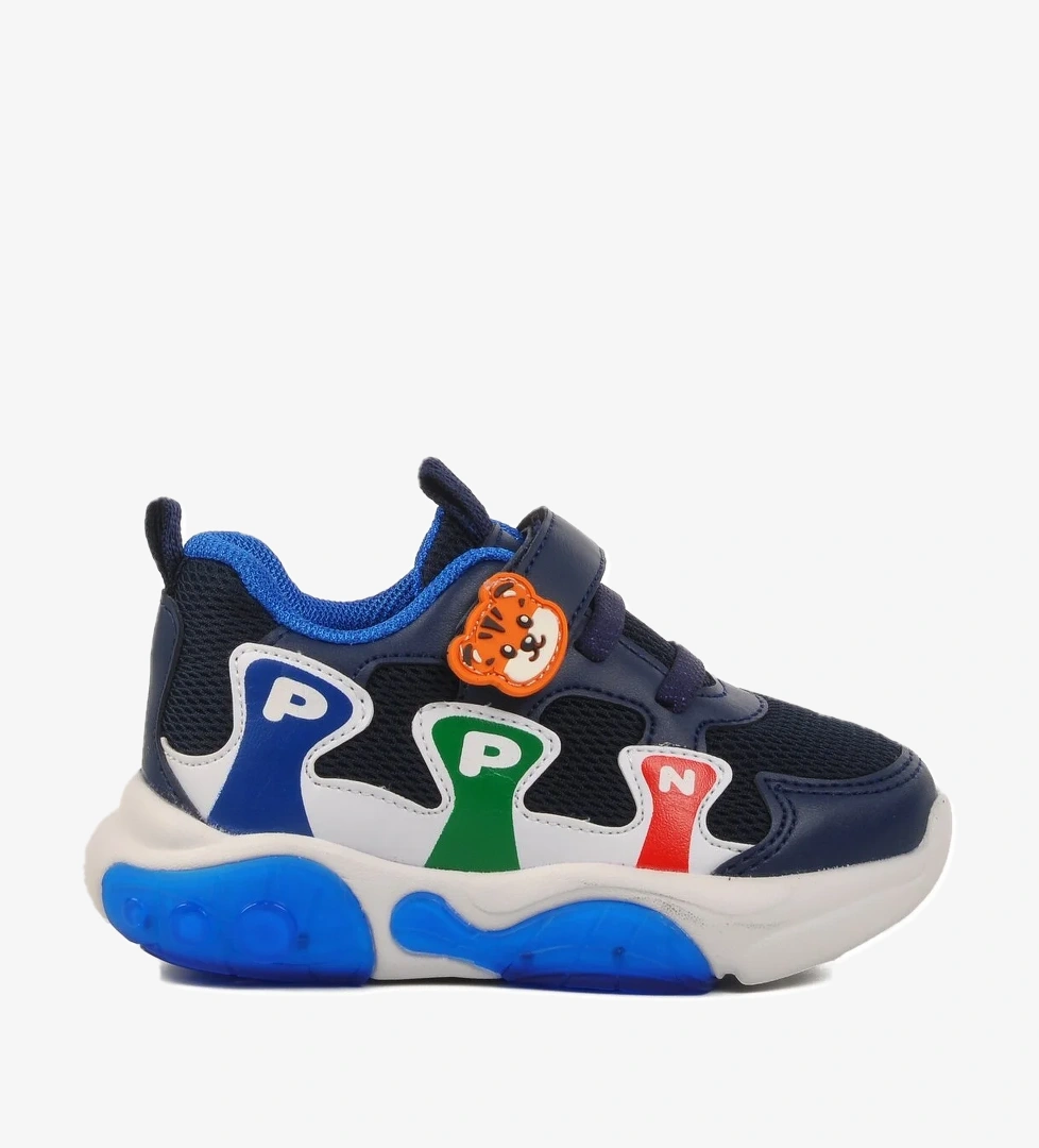 Pepino Siyah Lacivert Cırtlı Fileli Hafif Erkek Çocuk Spor Ayakkabı model görseli