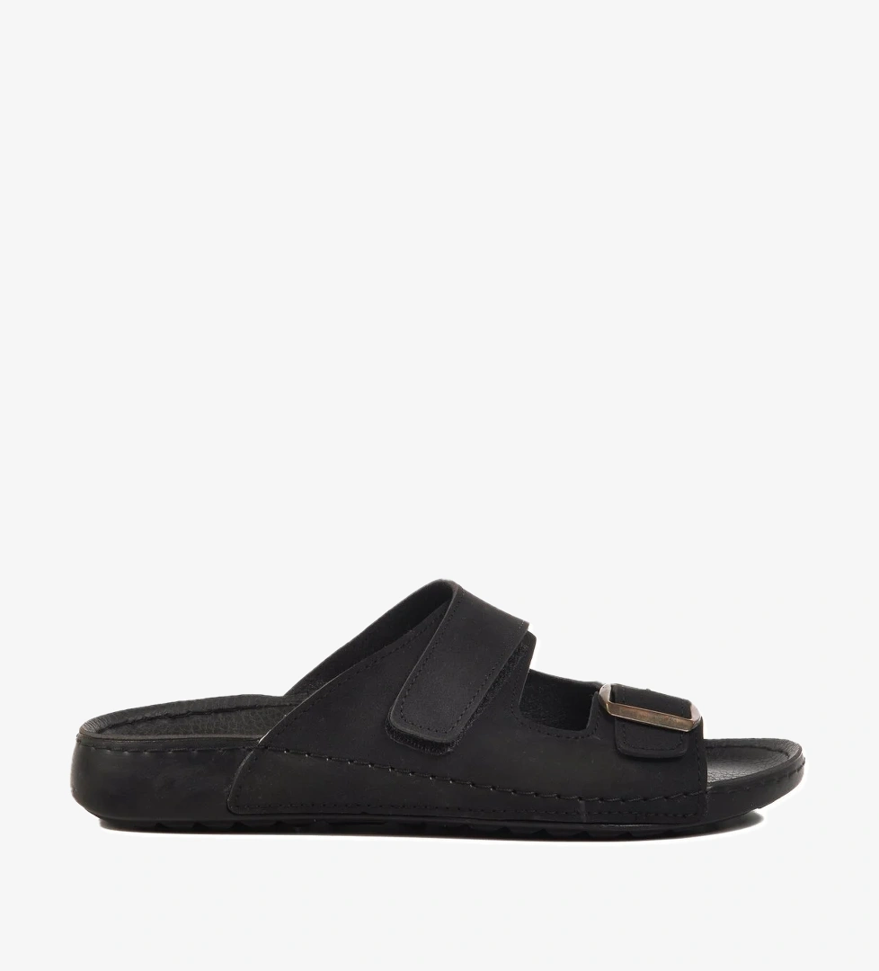 A Spor Aspor Siyah Vizon Çift Bantlı Hafif Erkek Terlik model görseli