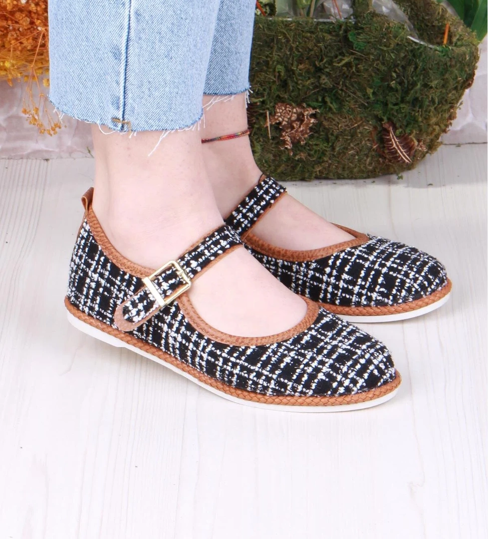 4050 Baletli Yumuşak Esnek Şık Rahat Kadın Babet Ayakkabı - Görsel 1