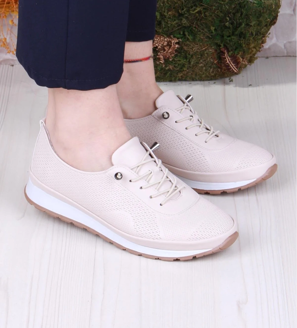 701-4 Anatomik Rahat Lastik Bağcıklı Kadın Ayakkabı - Görsel 1