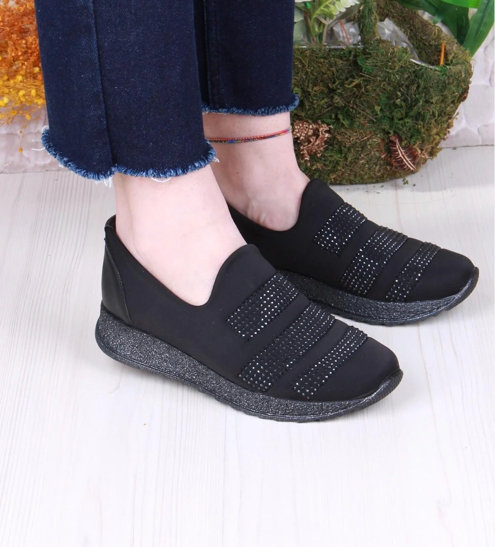 42508 S.d.f Nikra Taş Detaylı Rahat Yumuşak Kadın Ayakkabı - Görsel 1