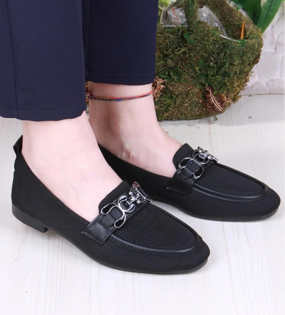 Fort 35105 Zeyn Triko Zincir Tokalı Yumuşak Rahat Kadın Babet model görseli