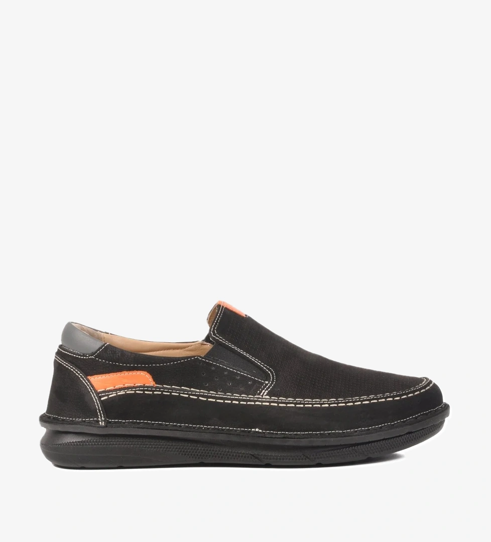 Siyah Nubuk Hakiki Deri Erkek Casual Ayakkabı 2628 M