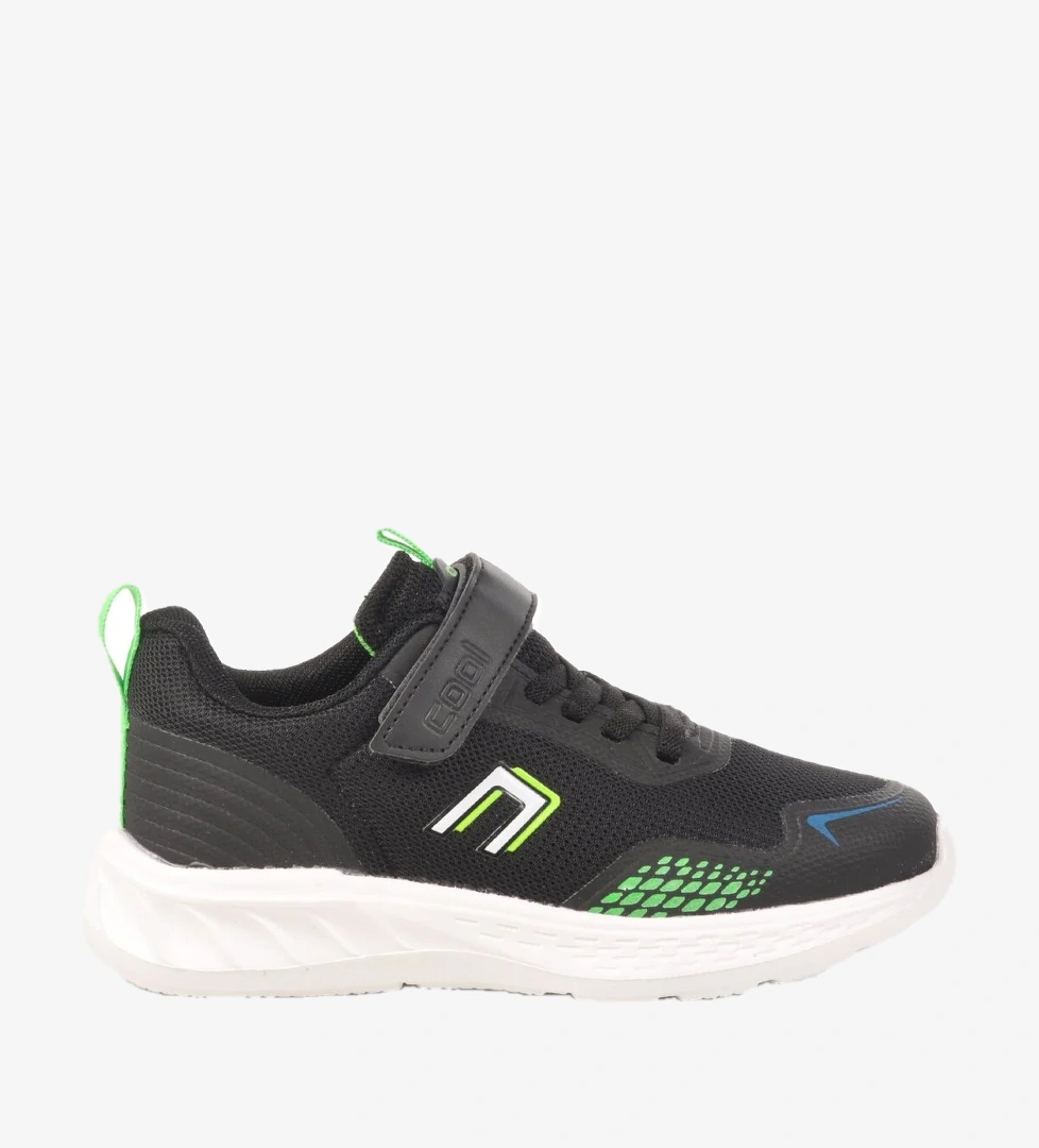 Aspor Siyah Cırtlı Fileli Hafif Erkek Çocuk Spor Ayakkabı - Görsel 1