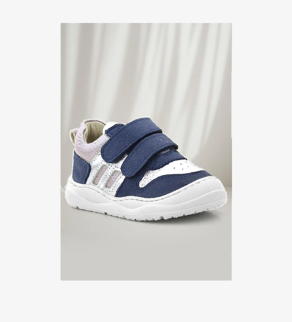 Rakerplus Schaggy Hakiki Deri Simli Lacivert Gümüş Bebek Spor Ayakkabı model görseli