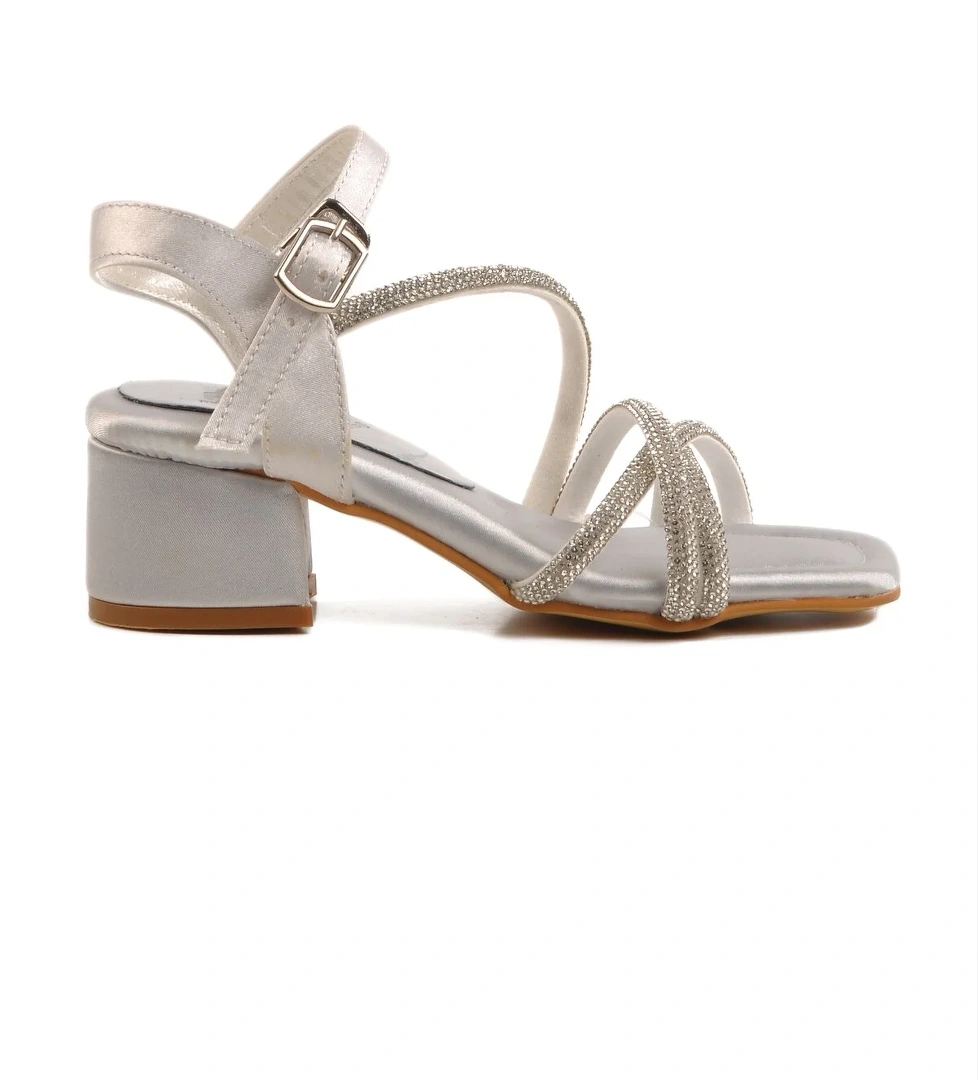 Aspor Gümüş Taşlı Kız Çocuk Sandalet - Görsel 1