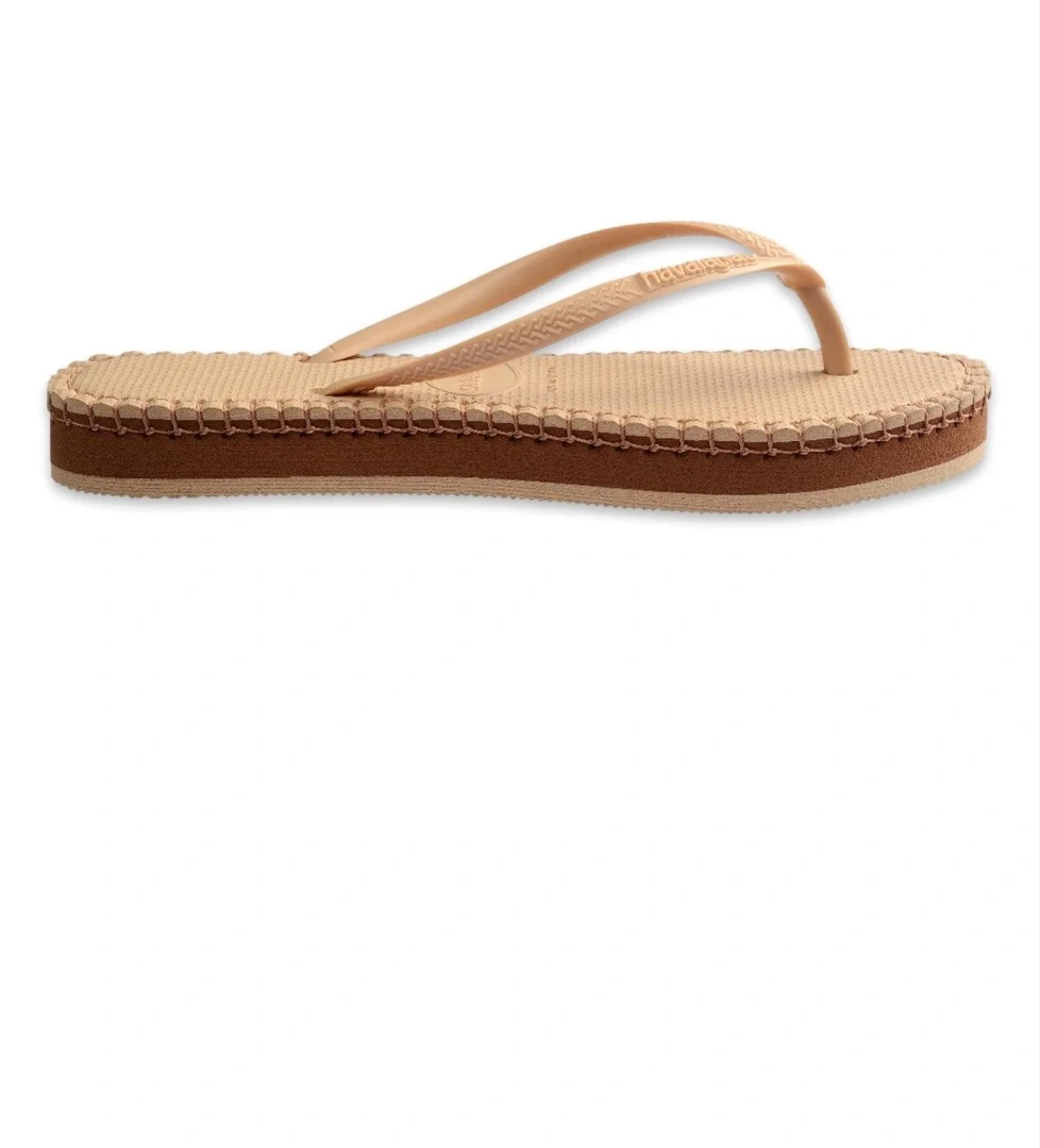 Havaianas 4149928 Slim Flatform Loop Parmak Arası Bej Siyah Kadın Terlik model görseli