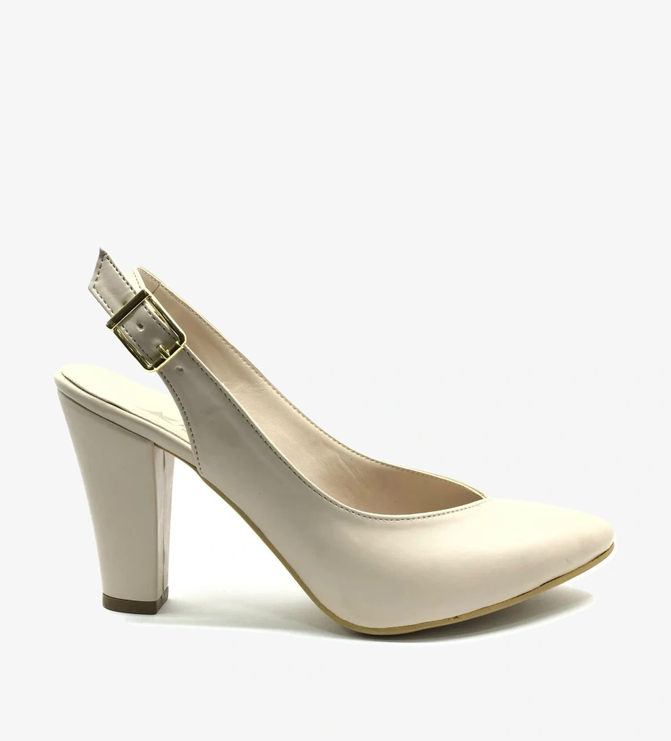 V Dekolteli Arkası Açık Kadın Topuklu Ayakkabı