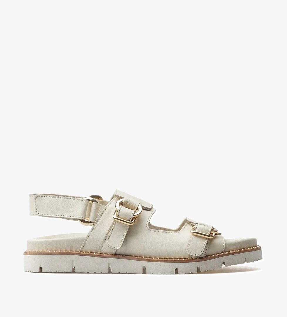 Kadın Hakiki Deri Toka Detaylı Casual Sandalet 25y 25440013y Z Bej - Görsel 1