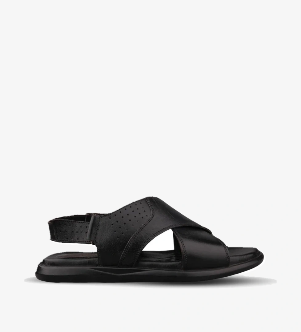 Erkek Günlük Sandalet - Siyah, Deri