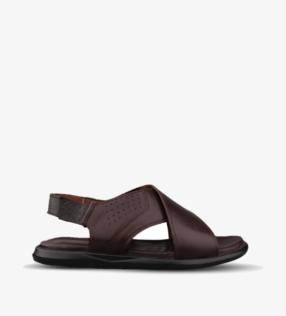 Erkek Günlük Sandalet - Kahve, Deri