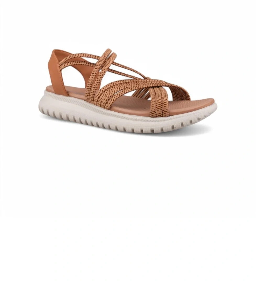 Kadın Günlük Sandalet - Taba, Deri