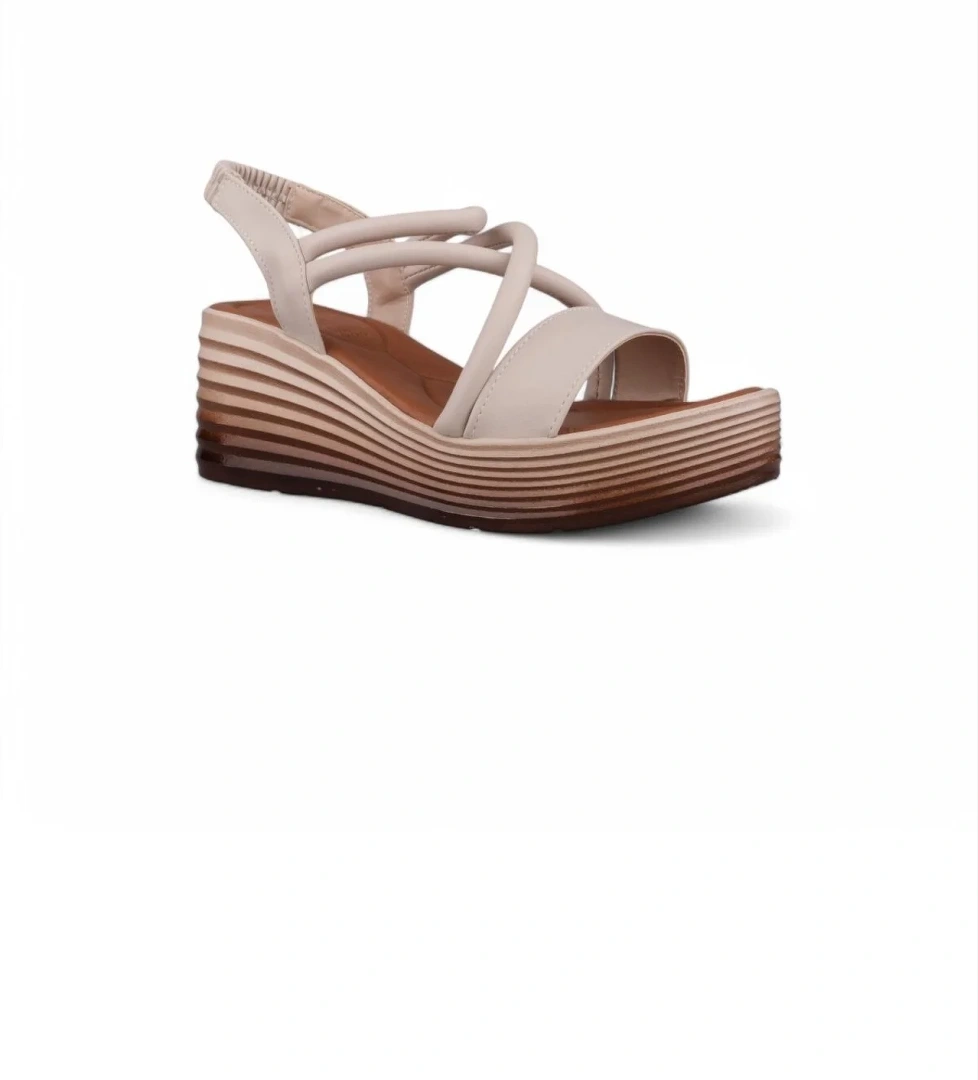 Kadın Günlük Sandalet - Bej, Tekstil