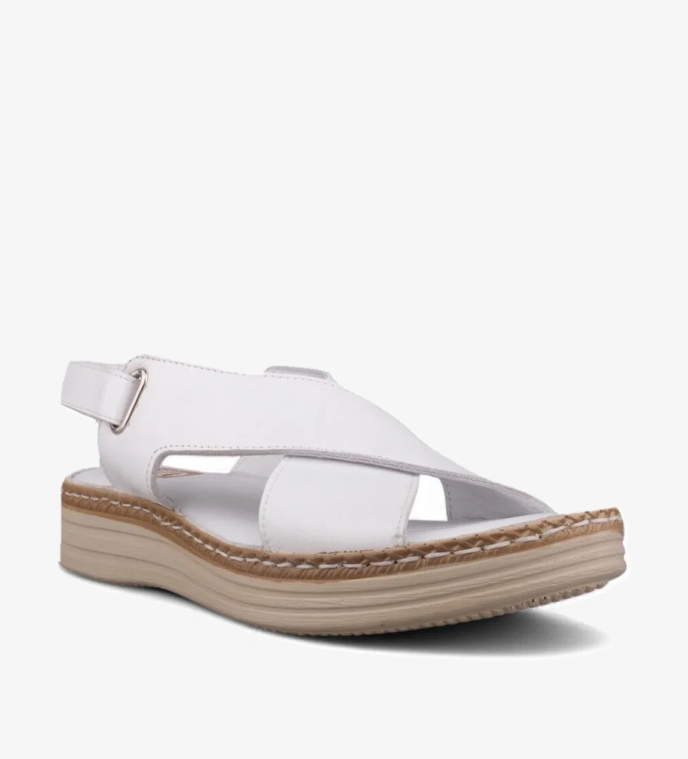 Kadın Günlük Sandalet - Beyaz, Deri