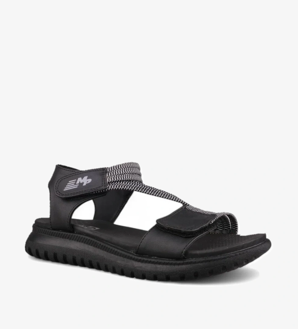 Kadın Günlük Sandalet - Siyah-Beyaz, Deri