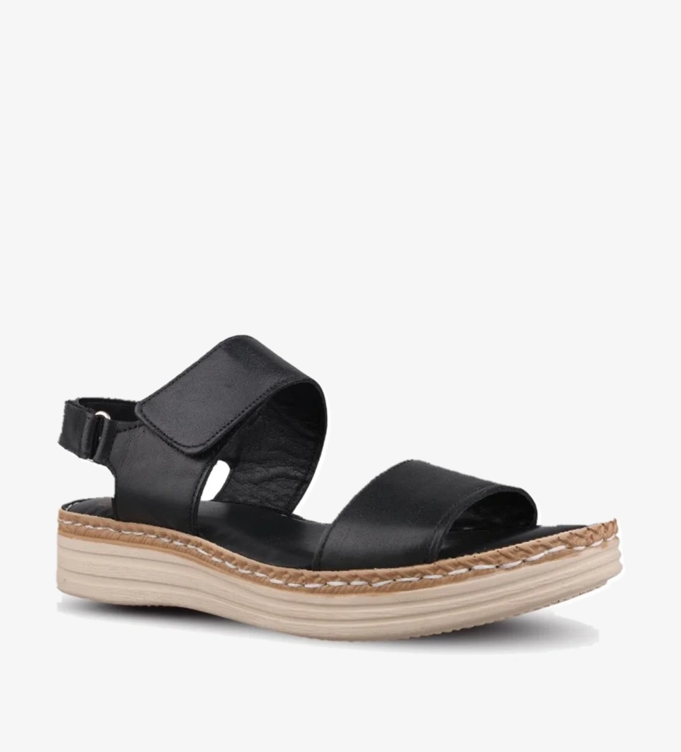 Kadın SIYAH Günlük Sandalet - Siyah, Deri