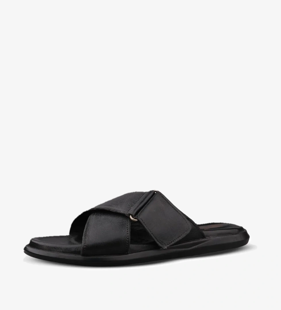 Erkek Günlük Terlik - Siyah, Deri