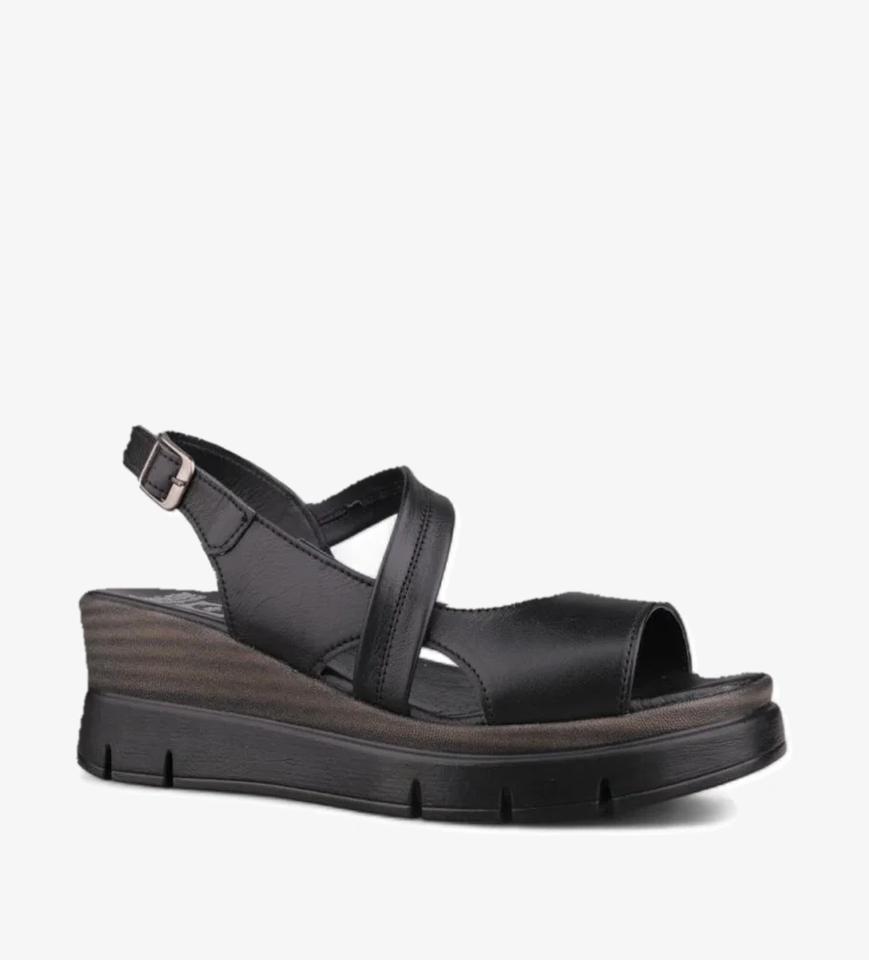 Kadın Günlük Sandalet - Siyah, Deri