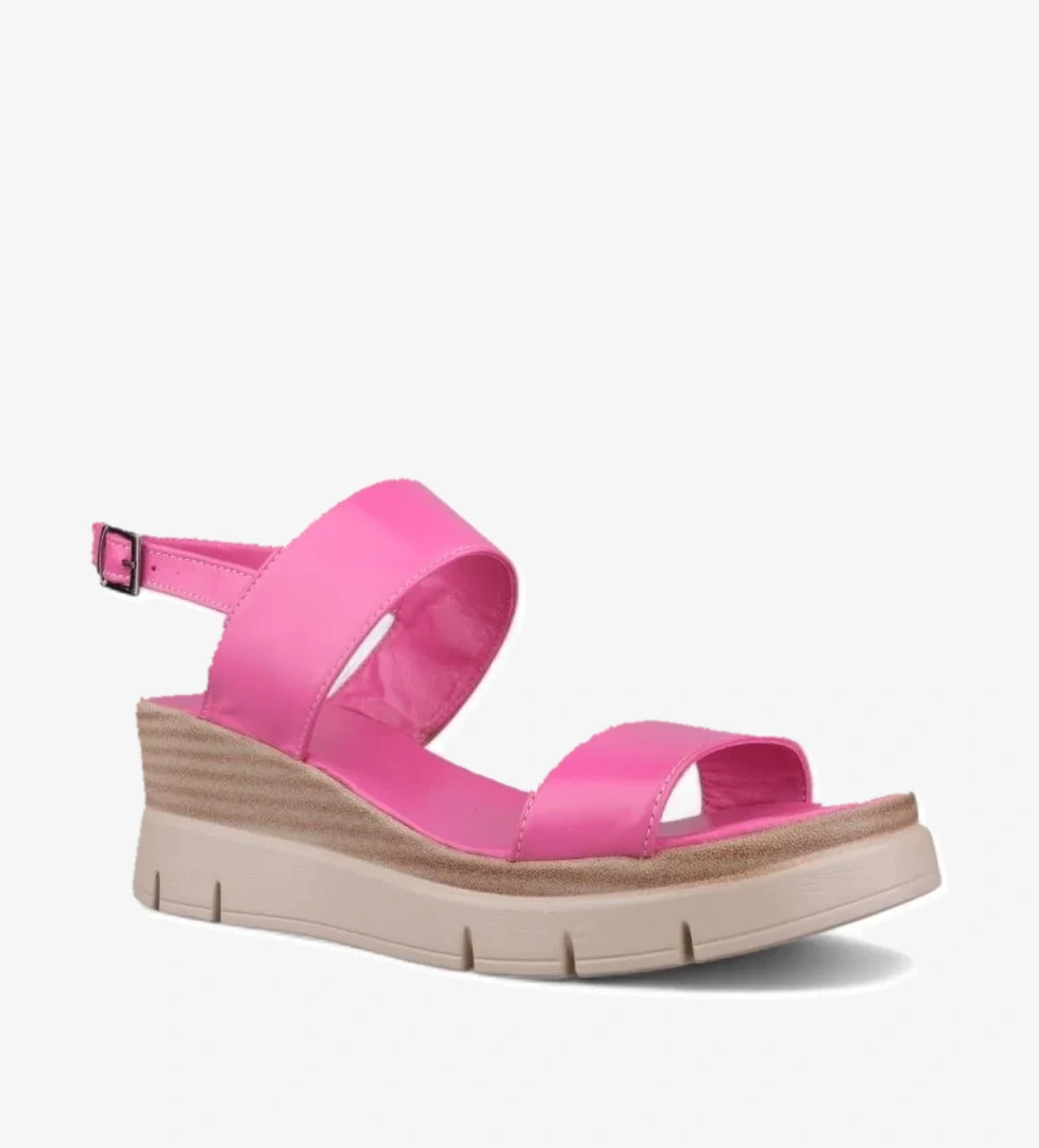 Kadın Günlük Sandalet - Fuşya, Deri
