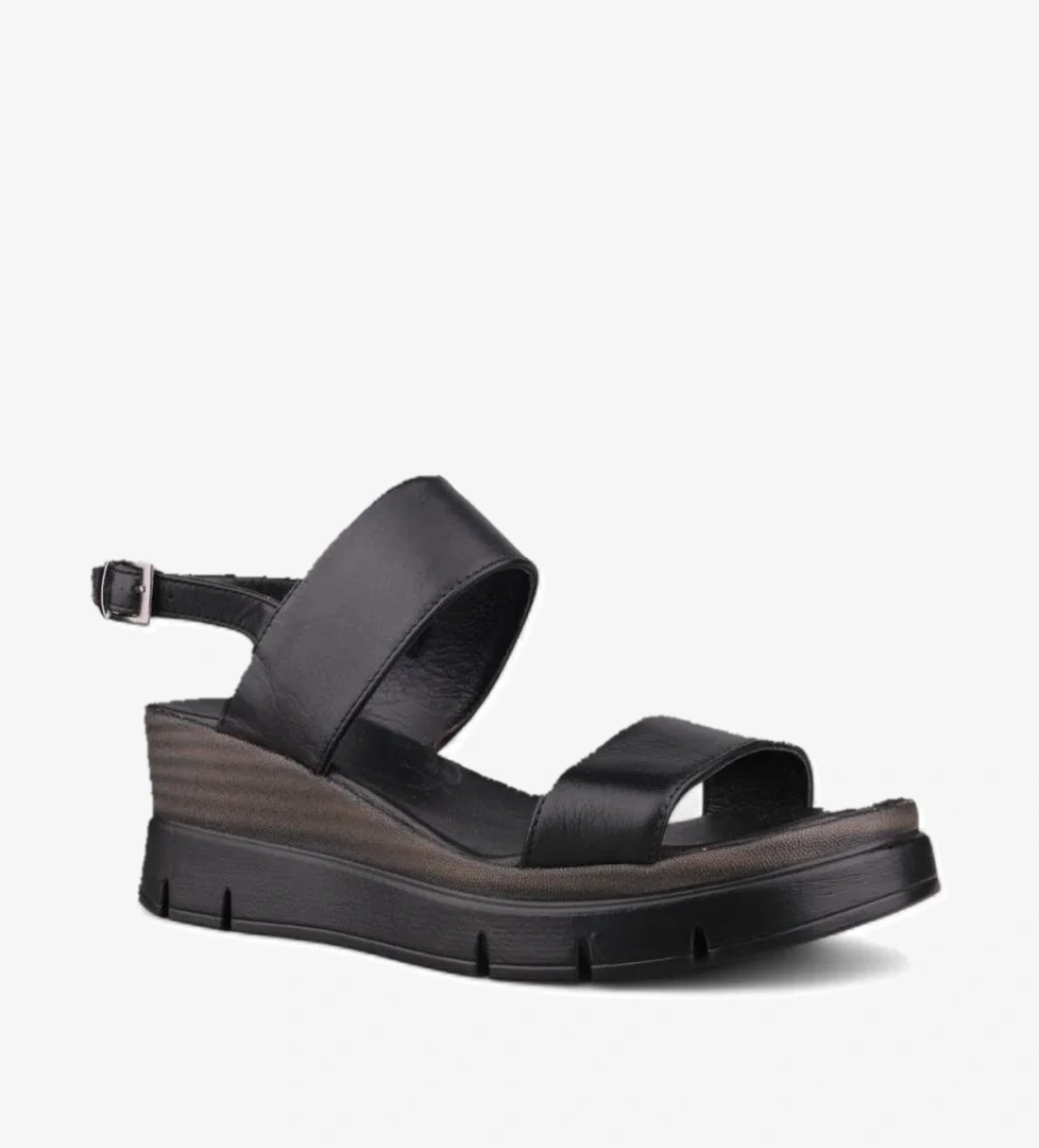 Kadın Günlük Sandalet - Siyah, Deri