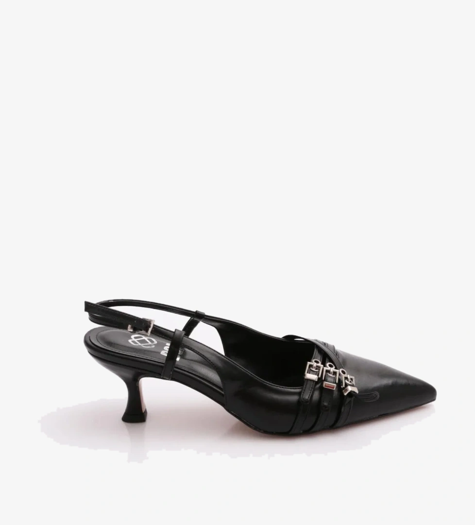 6851 Kadin Kemer Detayli Topuklu Ayakkabi