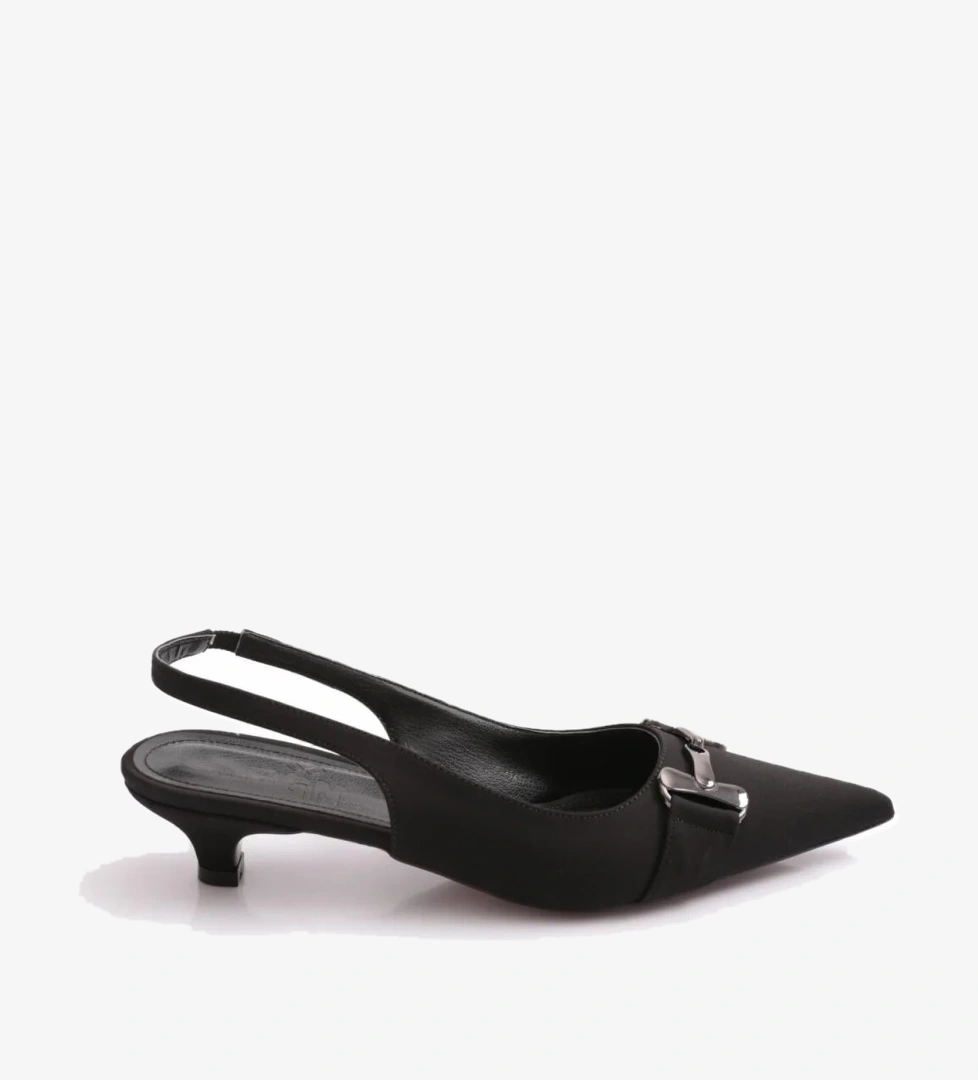 6015 Kadin Metal Aksesuarli Topuklu Ayakkabi