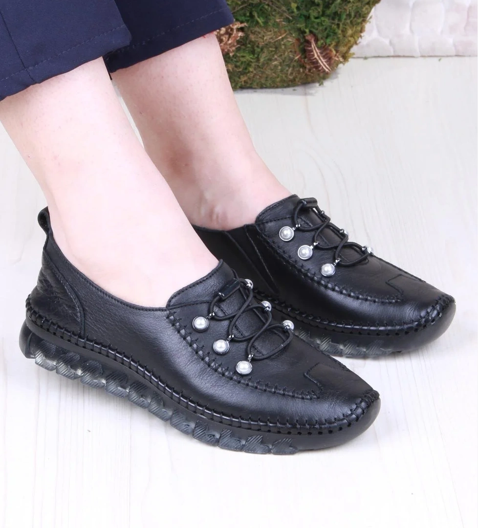 429871 Anatomik Rahat Esnek Hakiki Deri Kadın Ayakkabı - Görsel 1