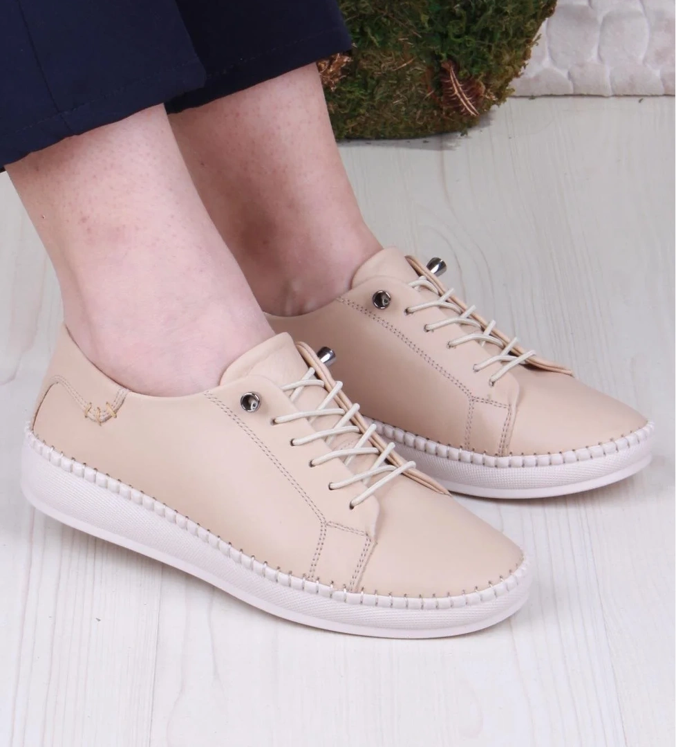 427866 Anatomik Rahat Esnek Hakiki Deri Kadın Ayakkabı