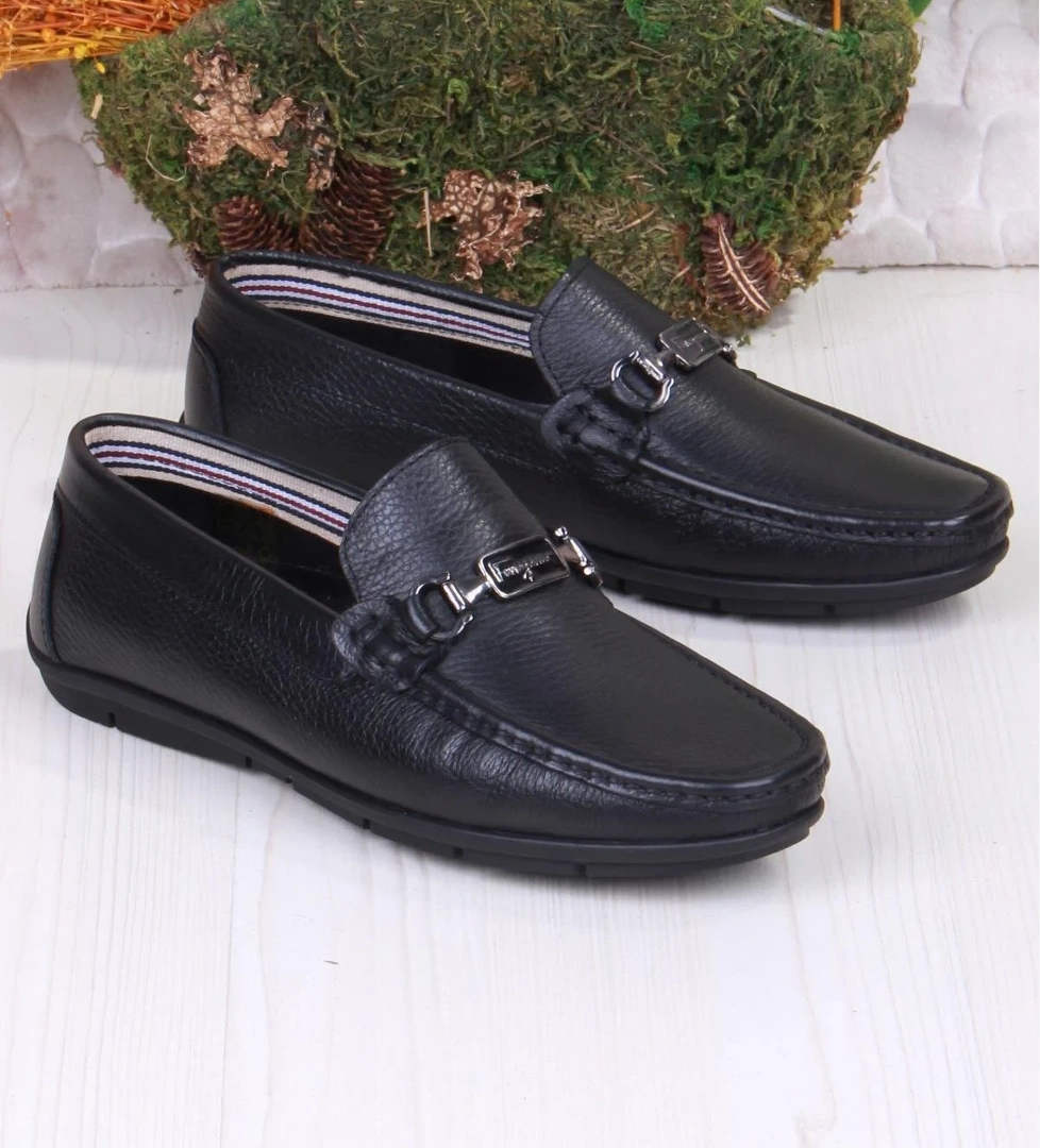 Mehmet Mete 31090 Siyah Deri Hakiki Deri Loafer Erkek Babet Erkek Ayakkabı model görseli