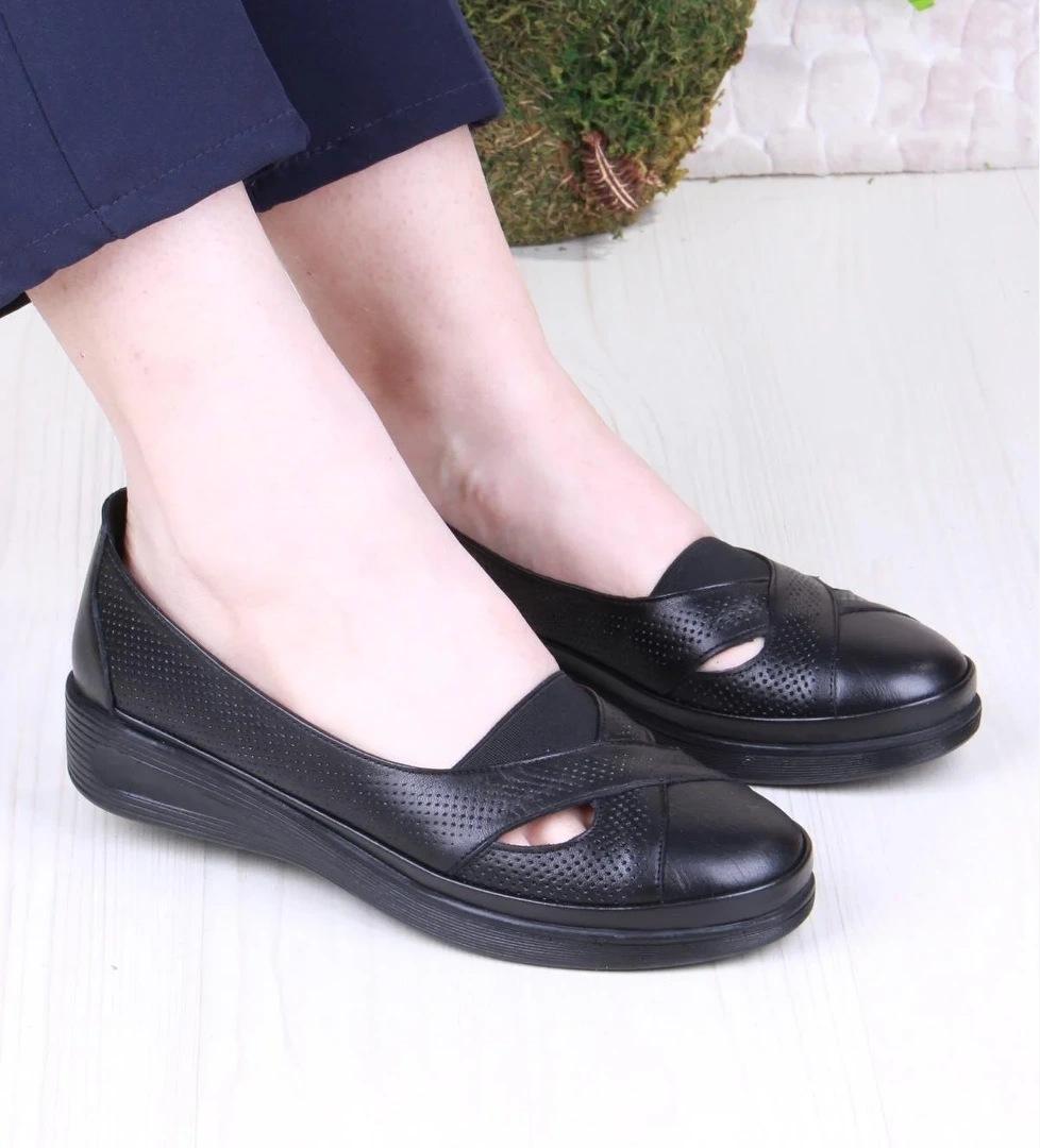 429609 Anatomik Rahat Esnek Hakiki Deri Kadın Ayakkabı